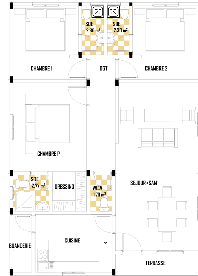 plan 4 Pièce